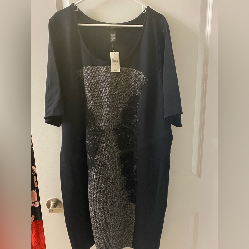 *NWT* Lane Bryant Grey & Black Colorblock Dress *Size 26/28*